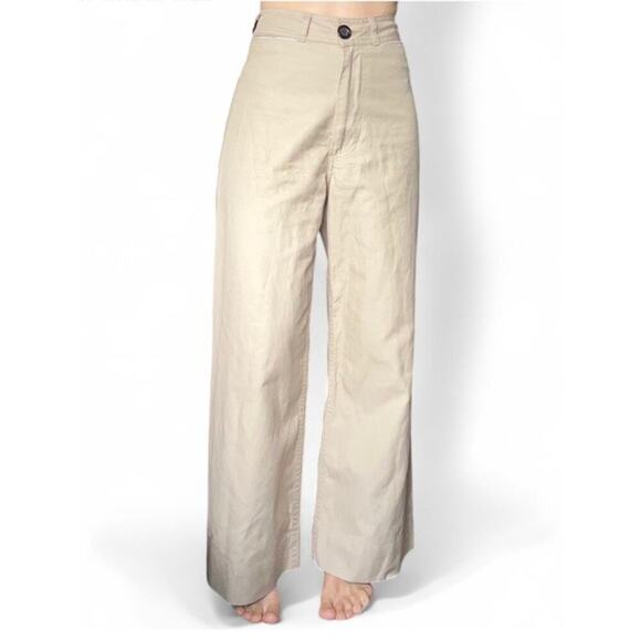 Creatures of Comfort Pants - Creatures Of Comfort Madison Wide Leg High Waisted Pants Womens Cream Size 4 USA